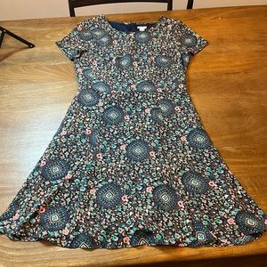 Jcrew short sleeve printed dress